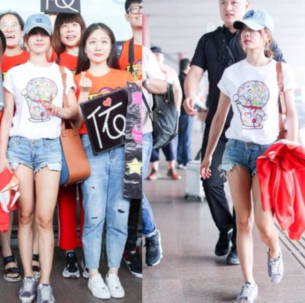 蔡依林现身机场,身穿白T配短裤,网友:早该这样穿了!