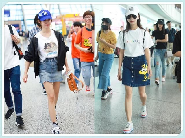 当165吴谨言和156蔡依林同穿A字裙，网友：谁谎报身高一目了然！