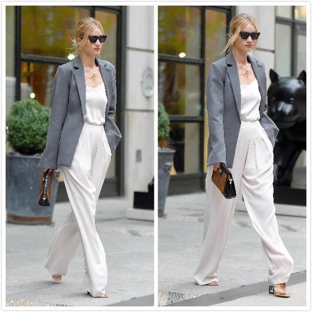 斯坦森超模妻子逛街，裤脚要踩到鞋底了，网友：逼死强迫症