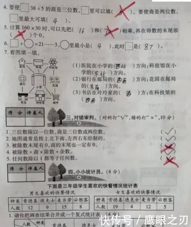 『填写』最新三年级数学期中测试,学困生76分,应用题几乎“全军覆没”