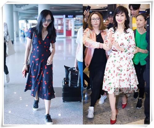 同穿樱桃裙,赵雅芝像年轻了20岁,姚晨凸出的肚子真让人尴尬!