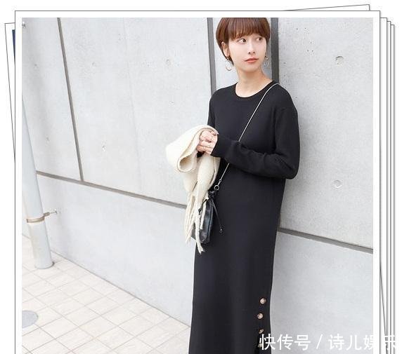  「春季造型」长款纯色连衣裙的春季穿搭look，新鲜的时尚日系风看你喜欢不