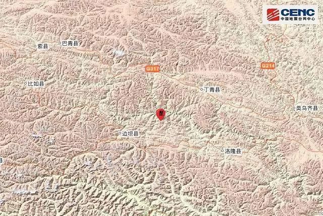 西藏昌都市边坝县发生3.4级地震