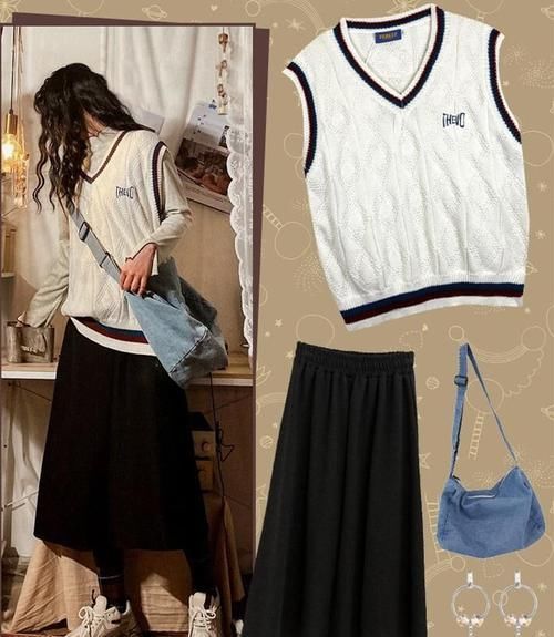  学院：春季针织马甲叠穿法，文艺复古精致又洋气，打造出超减龄的学院风