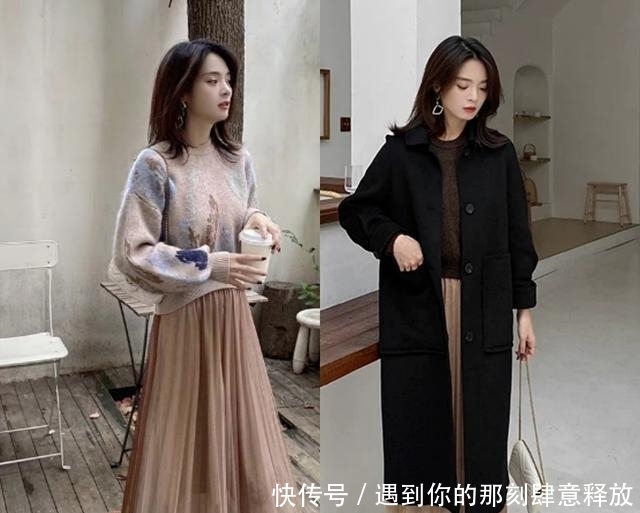 经典百搭@出行要轻装简约,针织衫+半身裙超火穿搭,仙气爆棚