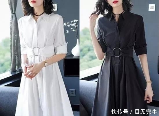  女人：五月流行一款美裙，叫“衬衫”春裙，显高显瘦显气质，女人味十足