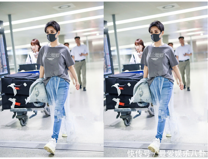 46岁宁静走猫步！穿牛仔裤套纱裙超时髦，网友：“禁止喧哗”亮瞎