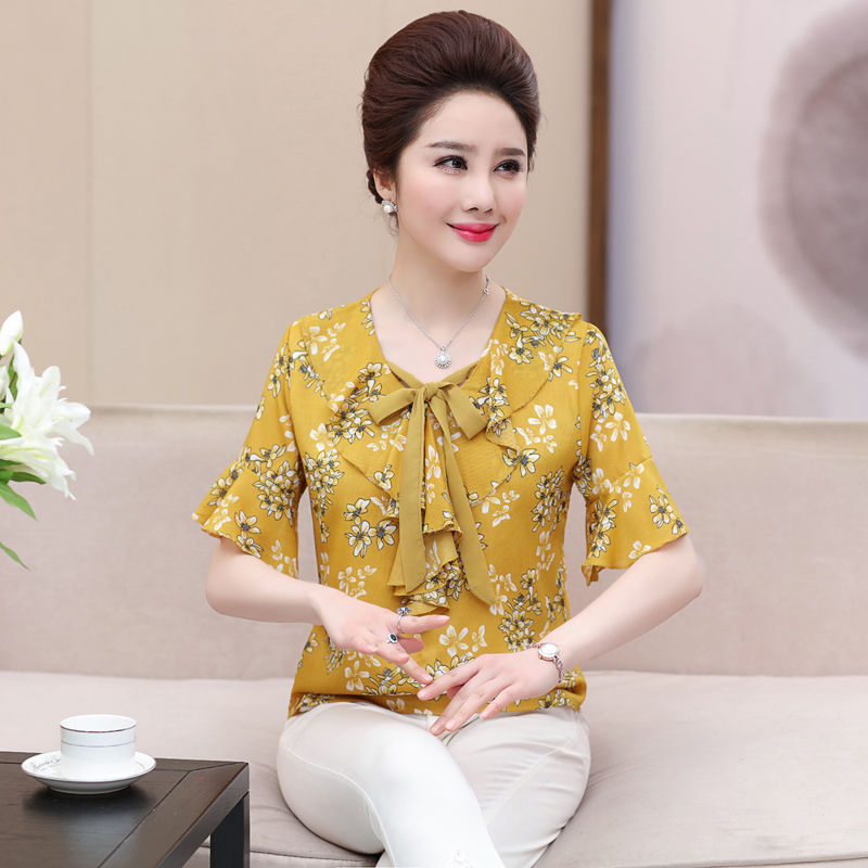 给50岁的妈妈买了这款妈妈装，简约大气还减龄，夏天穿上美极了