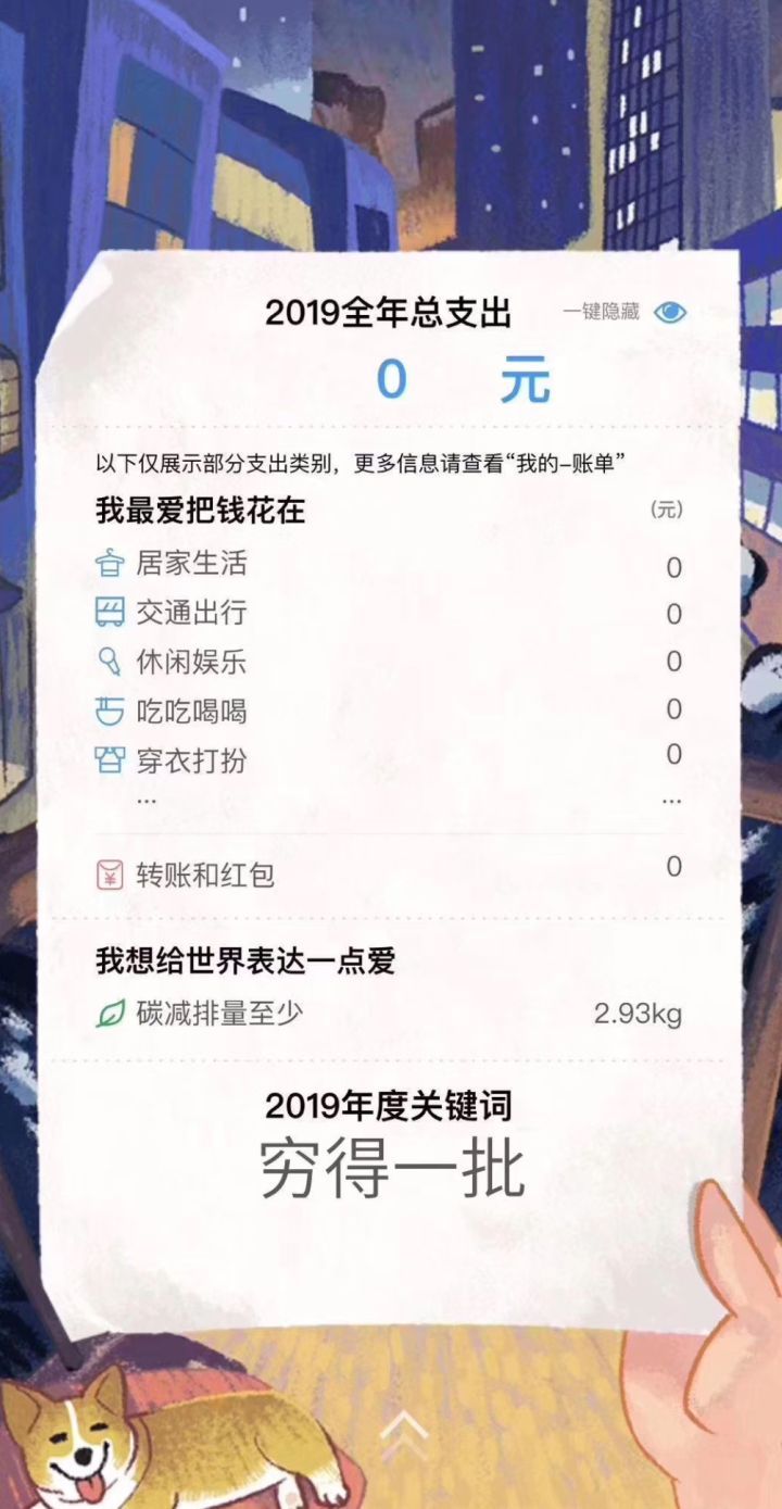 支付宝年度账单2019说说