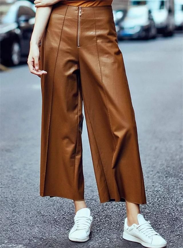 阔腿裤也太好看了!9分裤+平底鞋，这对CP今年很火!