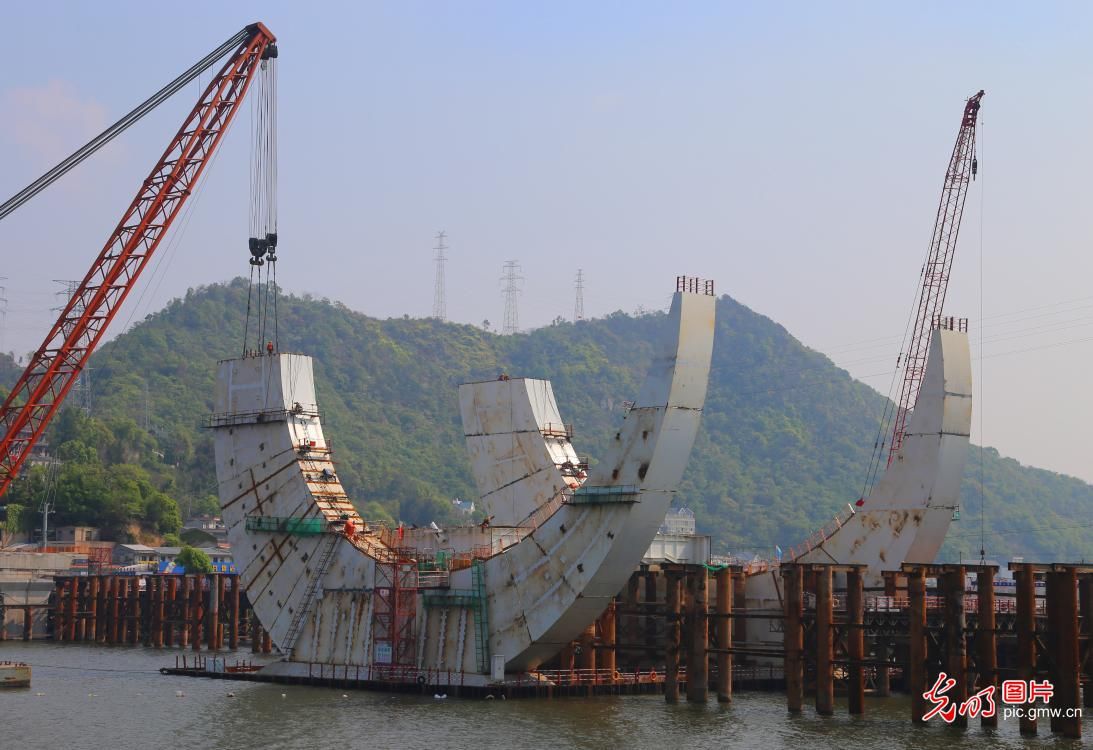  『大桥工程工』浙江玉环：漩门湾“月环桥”施工忙