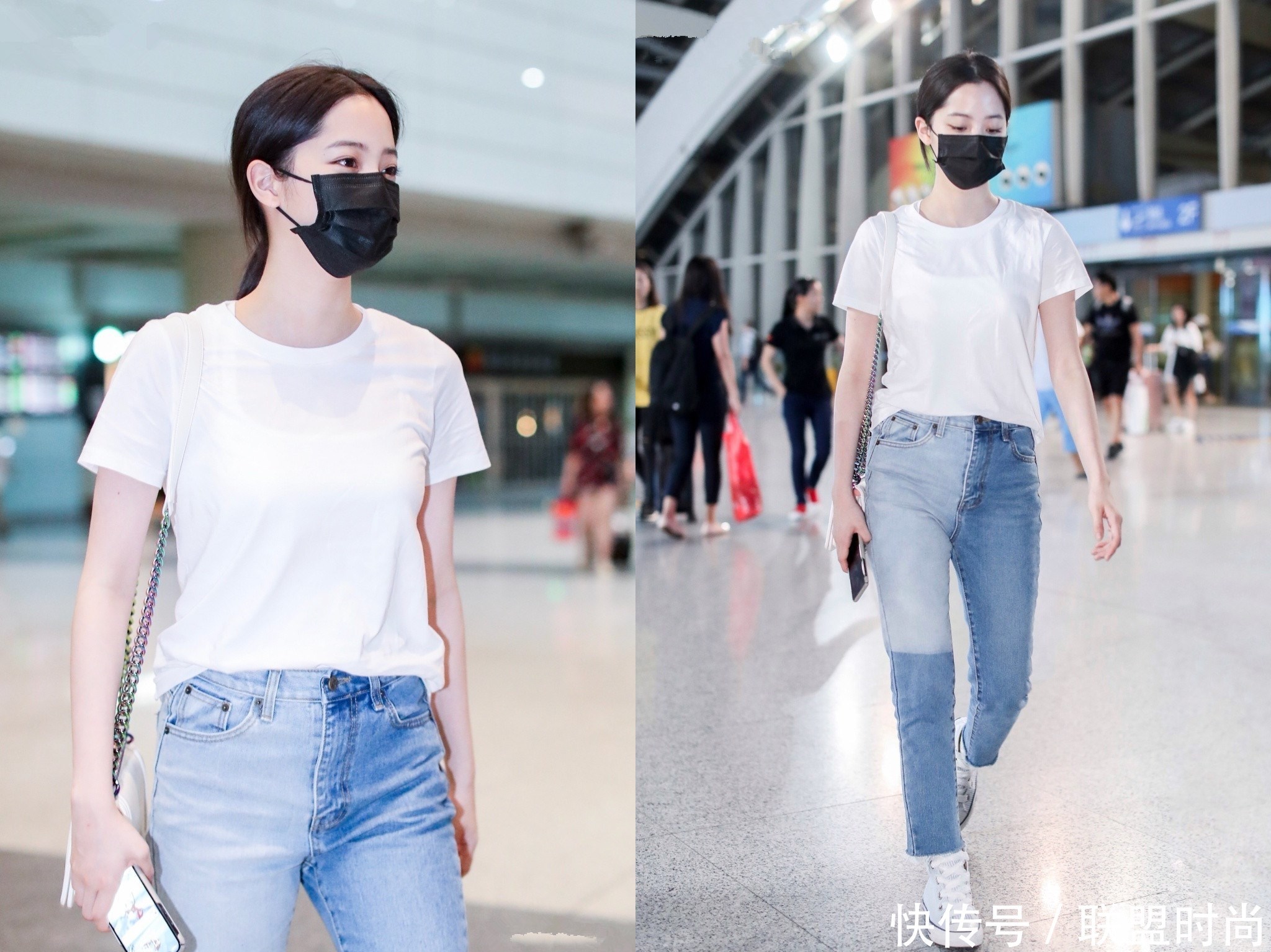 欧阳娜娜真猛！这么大胆的牛仔裤也敢穿出门，网友：我怕被人笑！