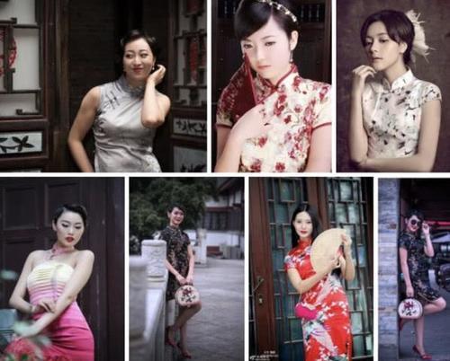 她“穿了”一件旗袍就出门，自信优雅，竟没人发现这是画上去的！