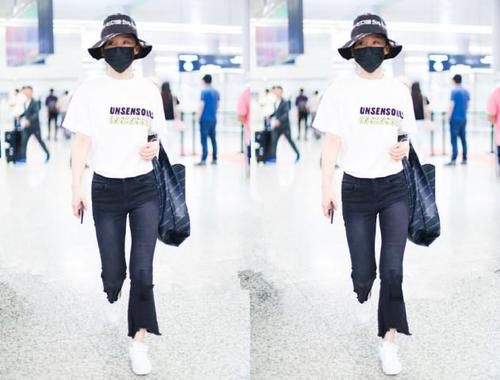 袁姗姗只不过是穿了条微喇裤，就像胖了20斤，网友：可惜了马甲线