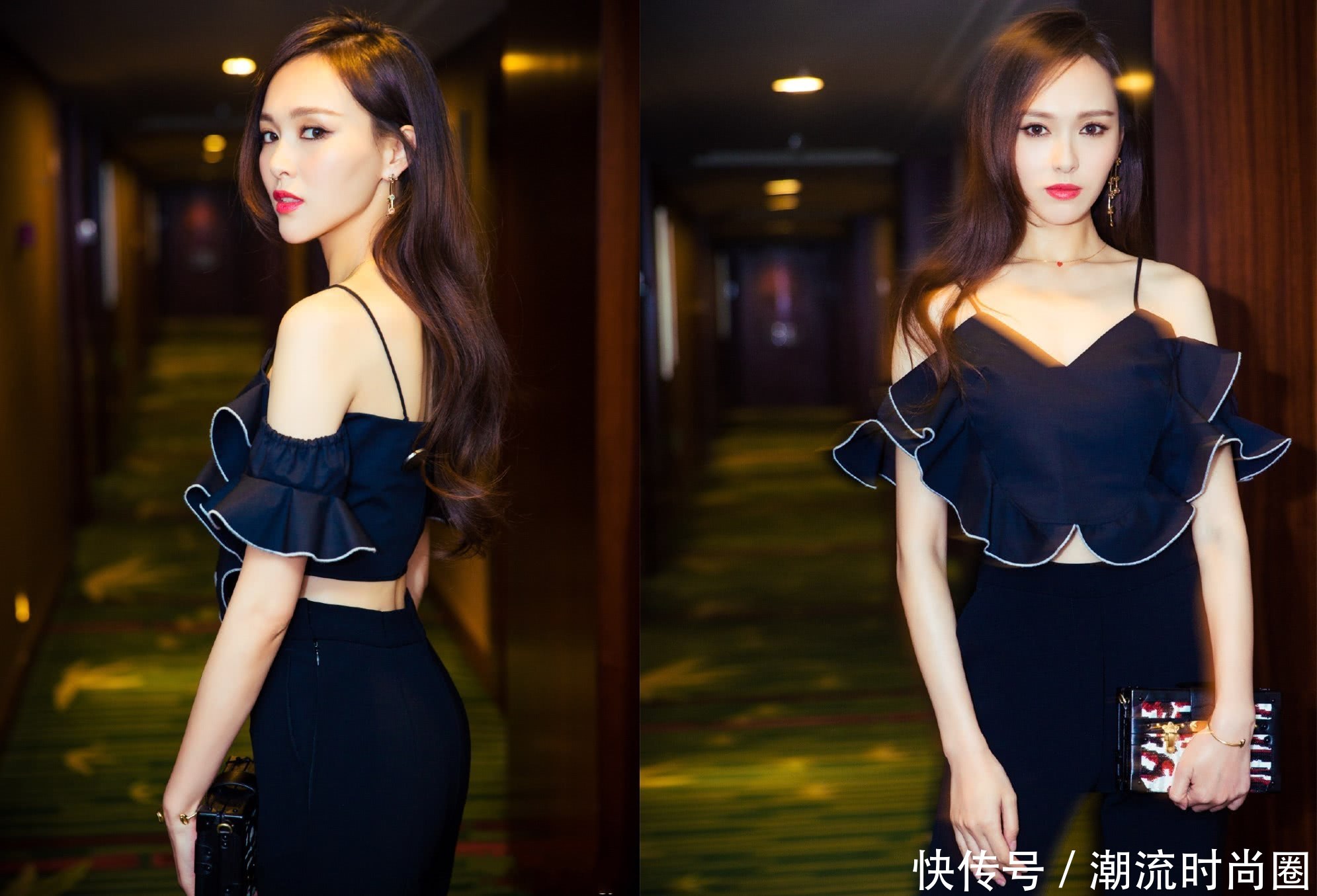 唐嫣穿吊带蛋糕裙，腰带勒得好紧，网友：瘦得堪比郑爽！