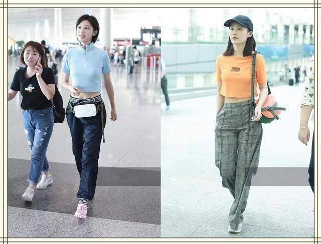 当张俪与李沁同穿露脐装，才知道马甲线和小蛮腰的差距有多大！