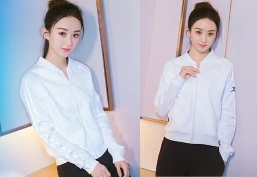 赵丽颖黑配白现身，发际线强势入镜，网友:脸比平时还大一倍!