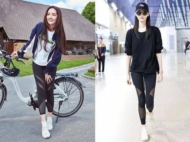 郭碧婷才是真“腿精”，穿瑜伽裤可比奚梦瑶，拼接薄纱也遮不住！