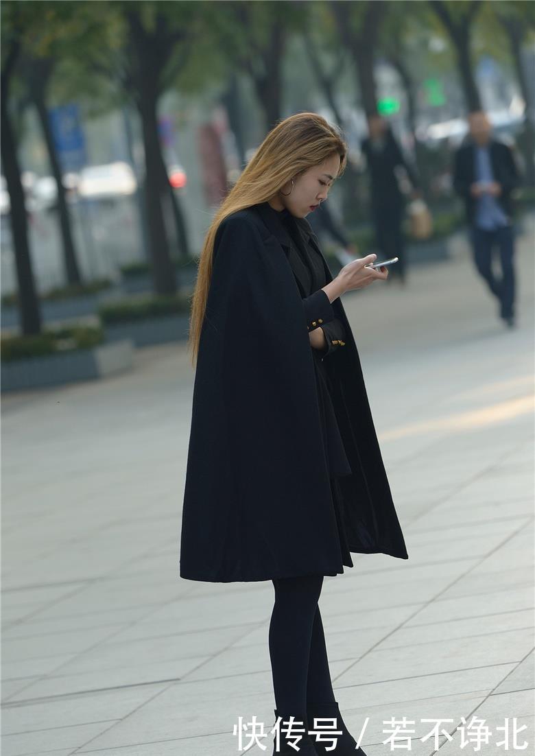 美女■精致美女，御姐女王范气场超强，街拍：黑丝黑裙