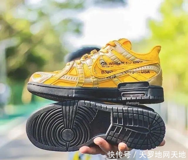 「预计」这色可还行?OW x Rubber Dunk 金黄配色曝光,预计 7 月上架!
