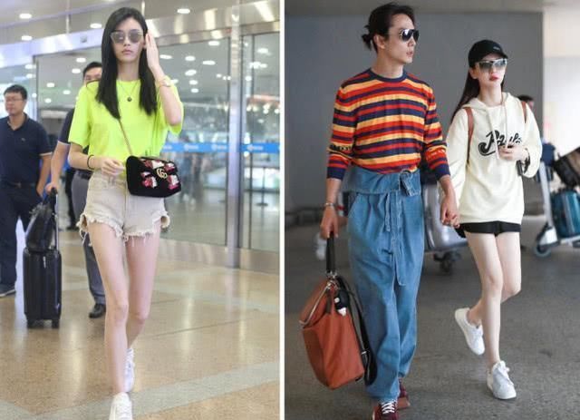 李沁来了,样子太美了,这条五彩短裤挺特别呢!