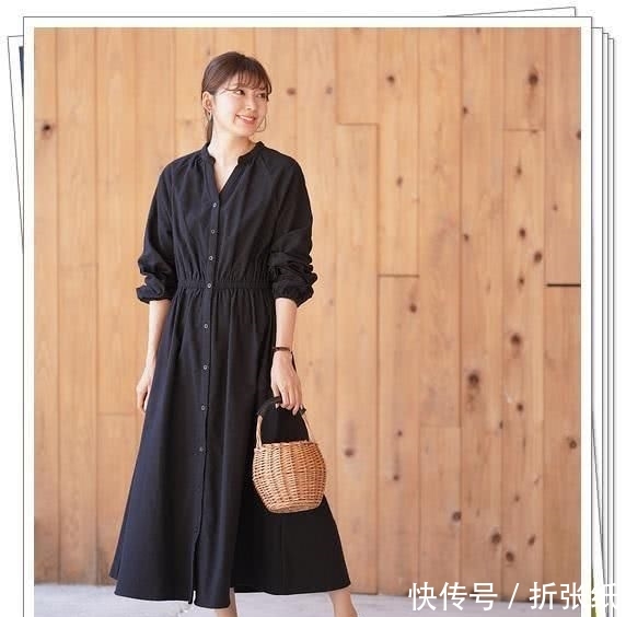 『春季造型』小黑裙别乱买!黑色衬衫连衣裙才更实用,24个春季日系造型示范