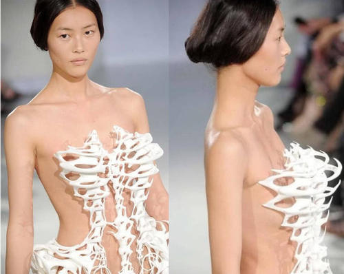 模特穿上3D打印的裙子,人生路像是开挂了一样,网友:时尚界的海鲜!