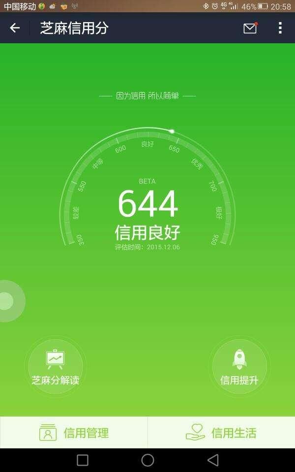 支付宝644的芝麻信用，却比772的借呗额度高很多，这样的错不能犯