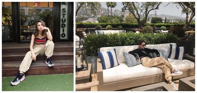 都知道唐嫣腿长，同款工装裤撞超模都不输，昆凌泫雅却嘻哈起来