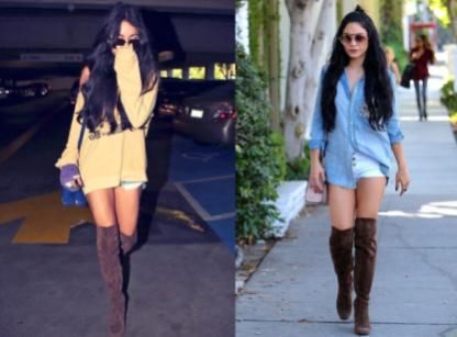 矮个女长高记！150的女星靠膝上靴、落地装、落地裤秒变165