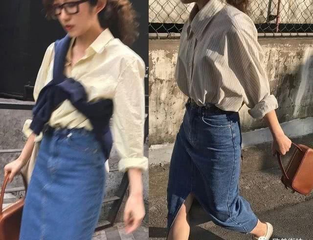  『包臀款』衬衫＋半裙，这样搭配10年穿搭不过时！