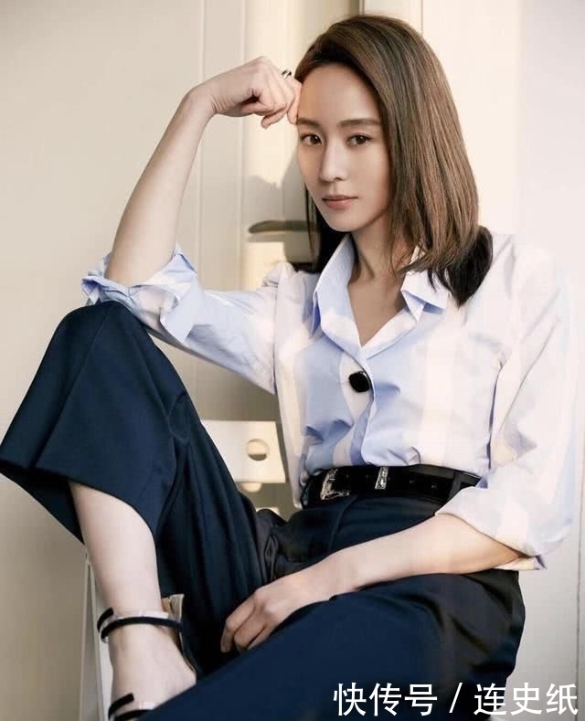 设计■张钧甯美得真让人嫉妒!穿条纹衬衫配9分阔腿裤,自带高级感炸裂