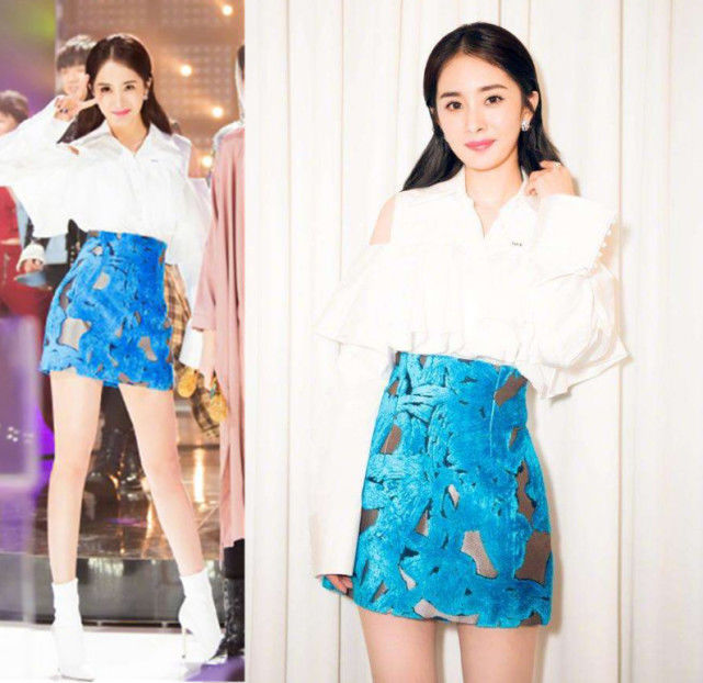 杨幂放弃齐刘海，墨绿色卫衣美回18岁，侧颜完爆刘亦菲