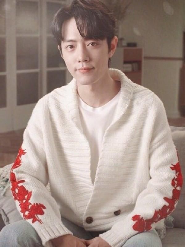 肖战白色枫叶毛衣