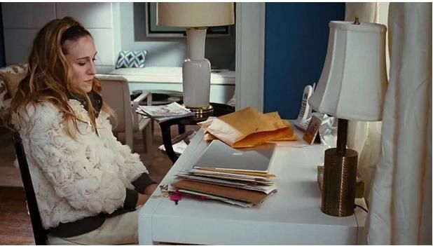  「Carrie」《欲望城市》Carrie Bradshaw，在家办公居家又时髦的穿搭范本！