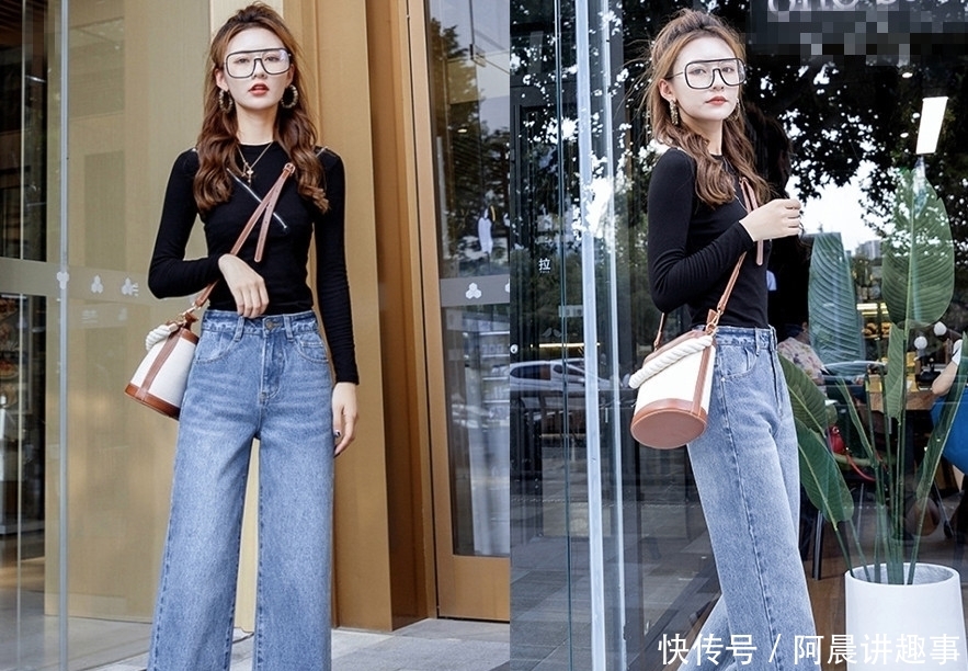  『显瘦』别再穿半身裙了！2020早春的“阔腿牛仔裤”超流行！显瘦、显腿长