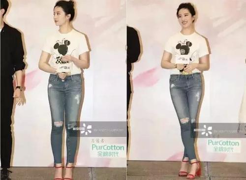 刘亦菲穿粉色西装本以为甜美又仙气,但被网友吐槽下半身更胖了!