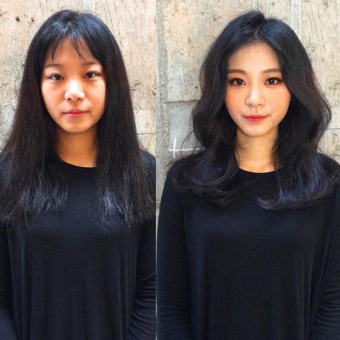 韩国女子化妆前后对比照，网友：前后差距大，令人无法想象