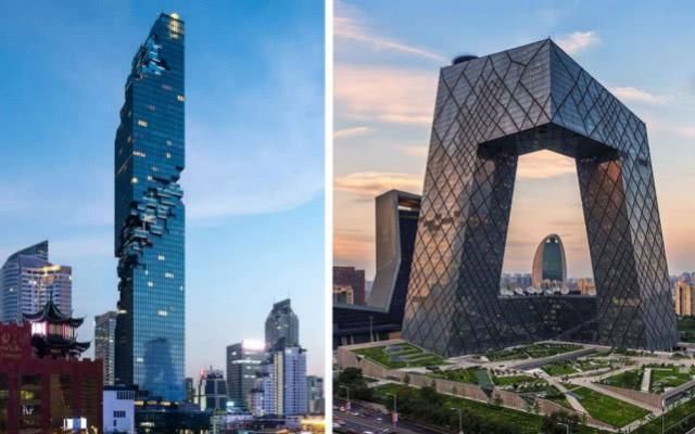 泰国第一高楼，打了马赛克的身体，夜晚景象霸气外露