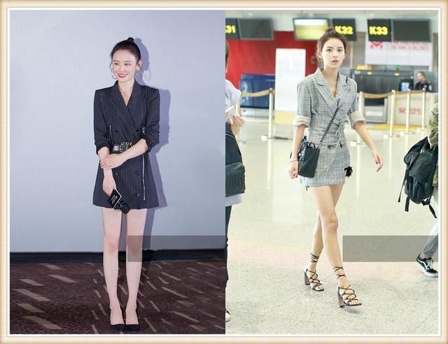 本以为穿西装裙的张予曦腿够长了，可看到暴瘦的马思纯，我沉默了