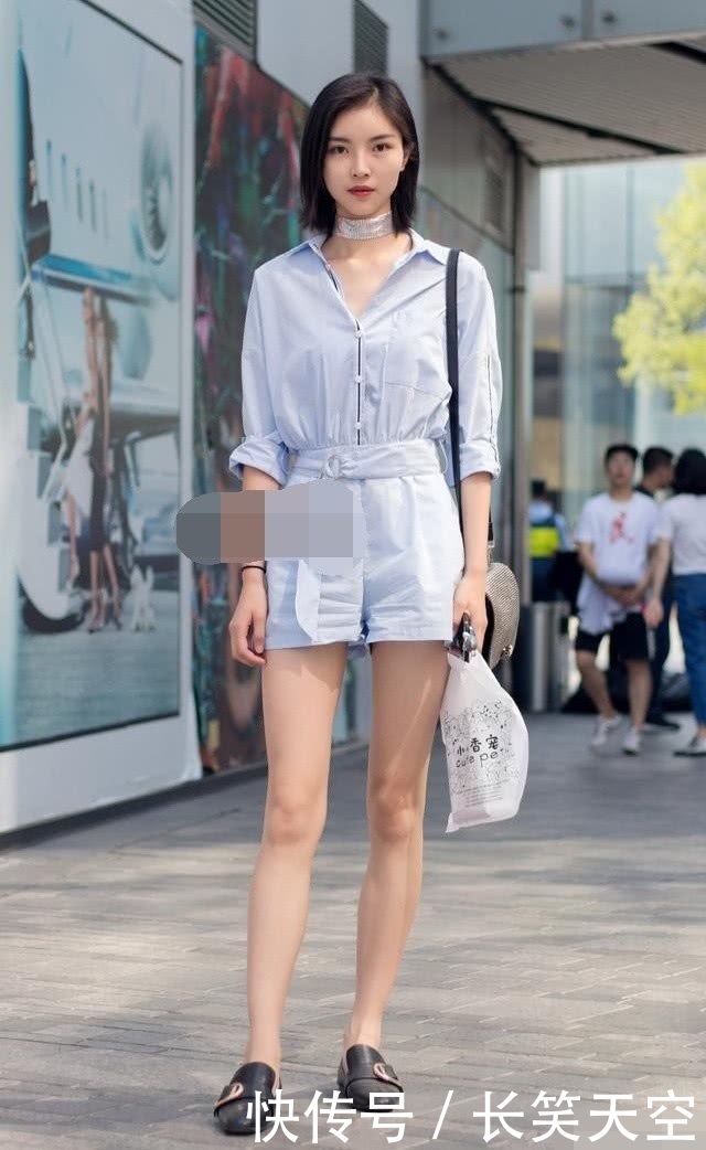 时尚街拍，美女就是美女穿什么都性感