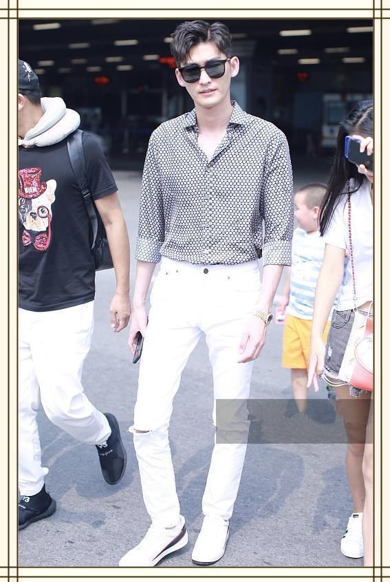 黄子韬是183，张翰也是183，二人同穿修身裤，差距也太尴尬了吧！