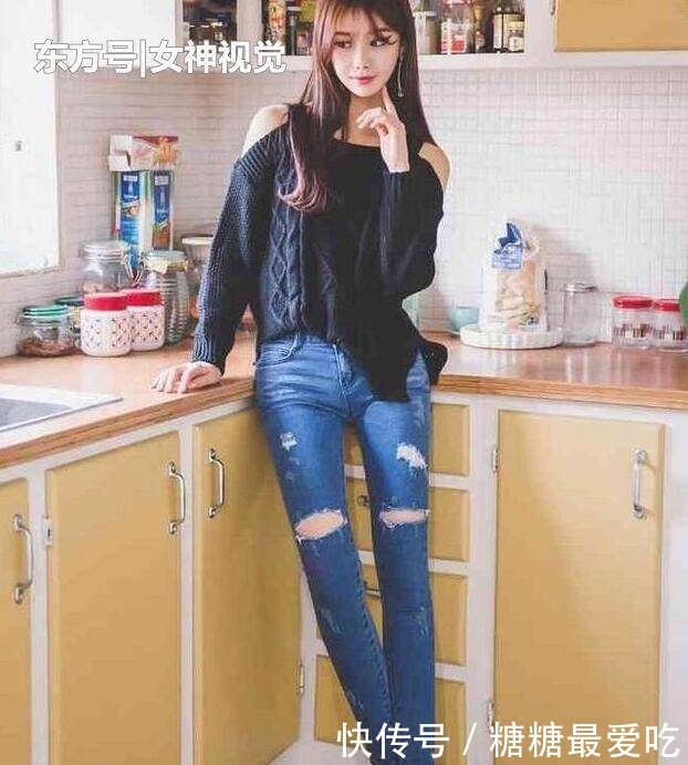  『美女』简约气质的牛仔裤美女，尽显浪漫魅力！