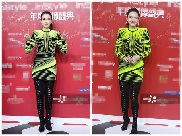 好衣架全靠P,戚薇穿“灯管装”精修图完爆超模,未修一言难尽