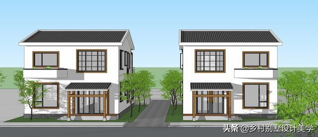 稻田旁的欧式双拼别墅，成为了美丽乡村的又一道靓丽风景线