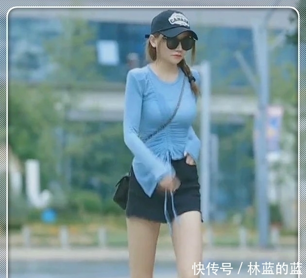 行走|街拍:小姐姐腿长一米八,远远看去就是行走的“竹签”