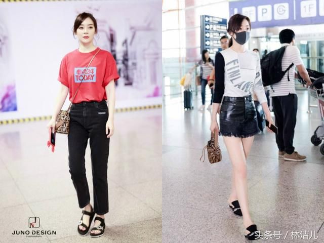 吴奇隆刘诗诗情侣装现身机场狂撒狗粮，宋茜就不能好好穿衣吗？