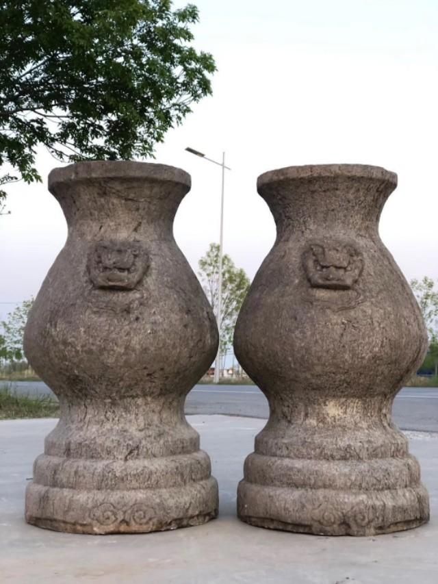  #景观石#庭院石器：景观石，青石桌面，老石槽，古石雕，庭院装修佳品！