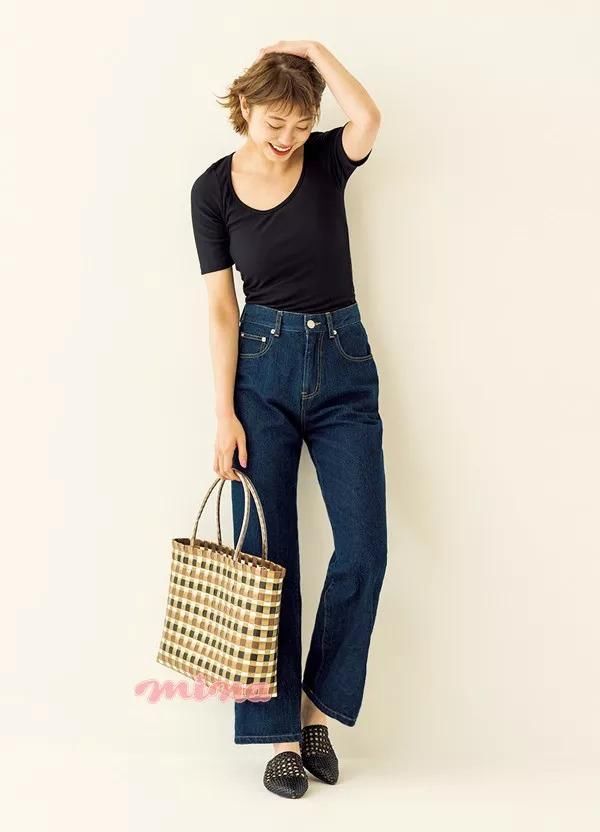 搭配｜这条裤子太秀了吧？百搭时尚还显腿长 推荐牛仔阔腿裤的16