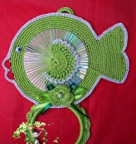  [手工]旧光盘和毛线钩针结合！DIY手工变废为宝，光盘旧物改造教程合集